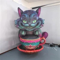Giant Custom Inflatable Fantasy Cat Hauv Teacup